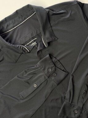 Coolibar Shirt Men's XL Black Vita Button Up UV Protection Stretch UPF 50+